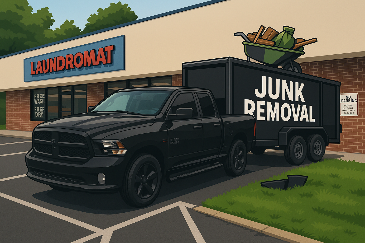 Clear Out Crew Junk Removal Truck and Trailer